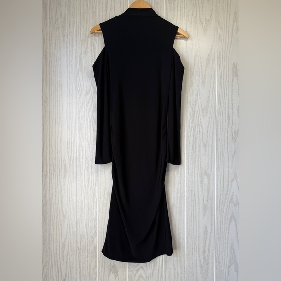 Laundry by Design Knit Cold Shoulder stretch Dress BLACK sz XS EUC - Picture 5 of 6